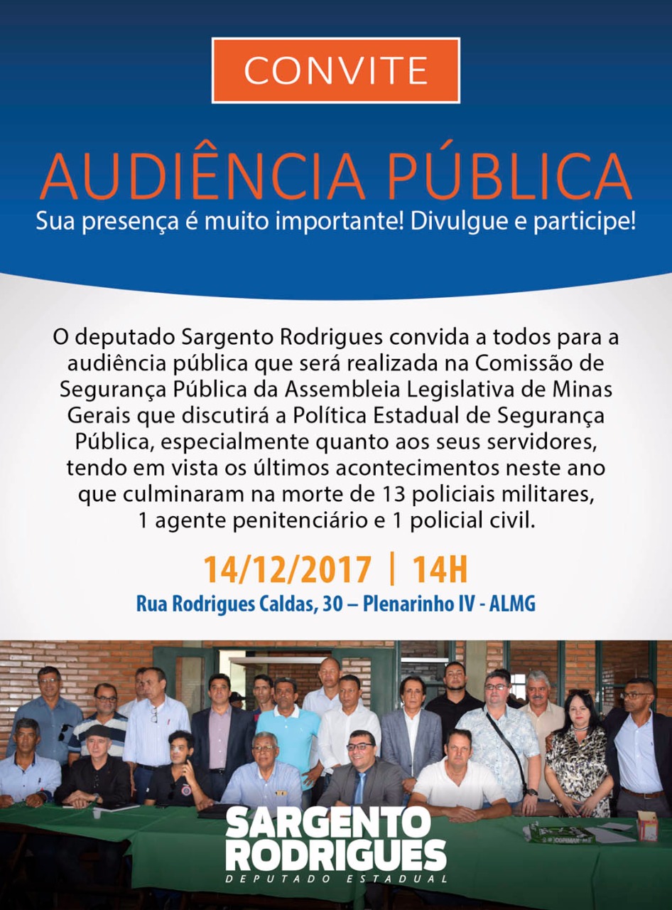 CONVITE AUDIÊNCIA PÚBLICA